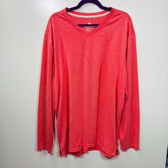 Men’s Tommy Bahama Long Sleeve Paradiso Vee Bright Coral XXXL 0298 - Picture 1 of 7